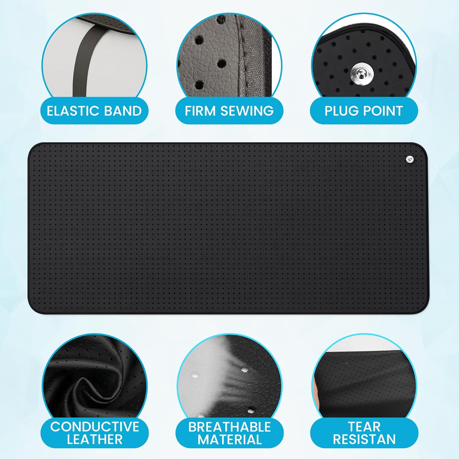 RadEnergy Grounding Bed Mat, PU Leather with Wash Label & 10m Spiral grounding Wire, Grounding Mat for Sleep, Stress Relief, Foot Health – Earthing Pad for Bed or Floor