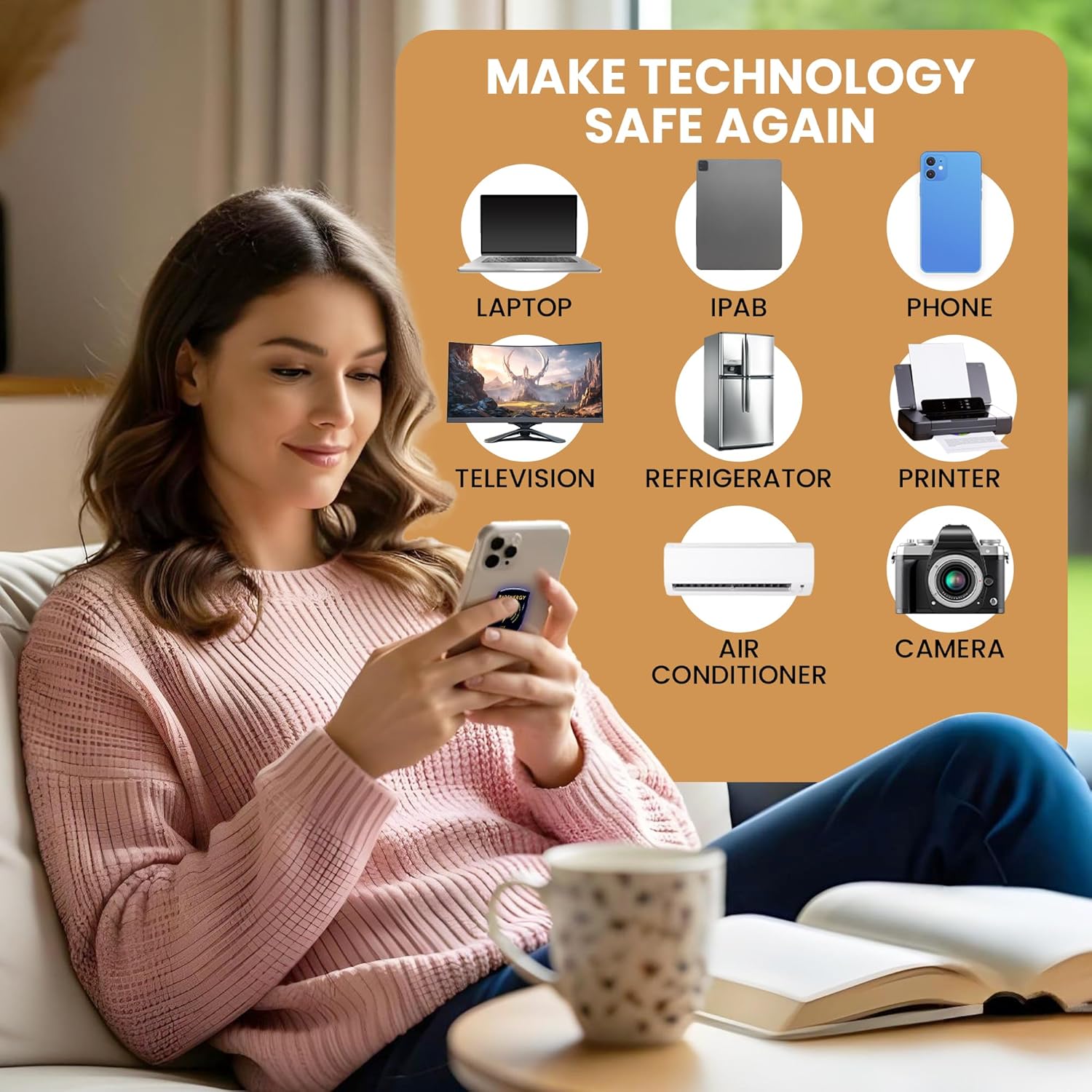 EMF Neutralizer Stickers, EMF Blocker Stickers, Shield Protection for Phones, Tablets, Laptops, and WiFi Devices, Shield Neutralizers for Home and Office Protection (6)