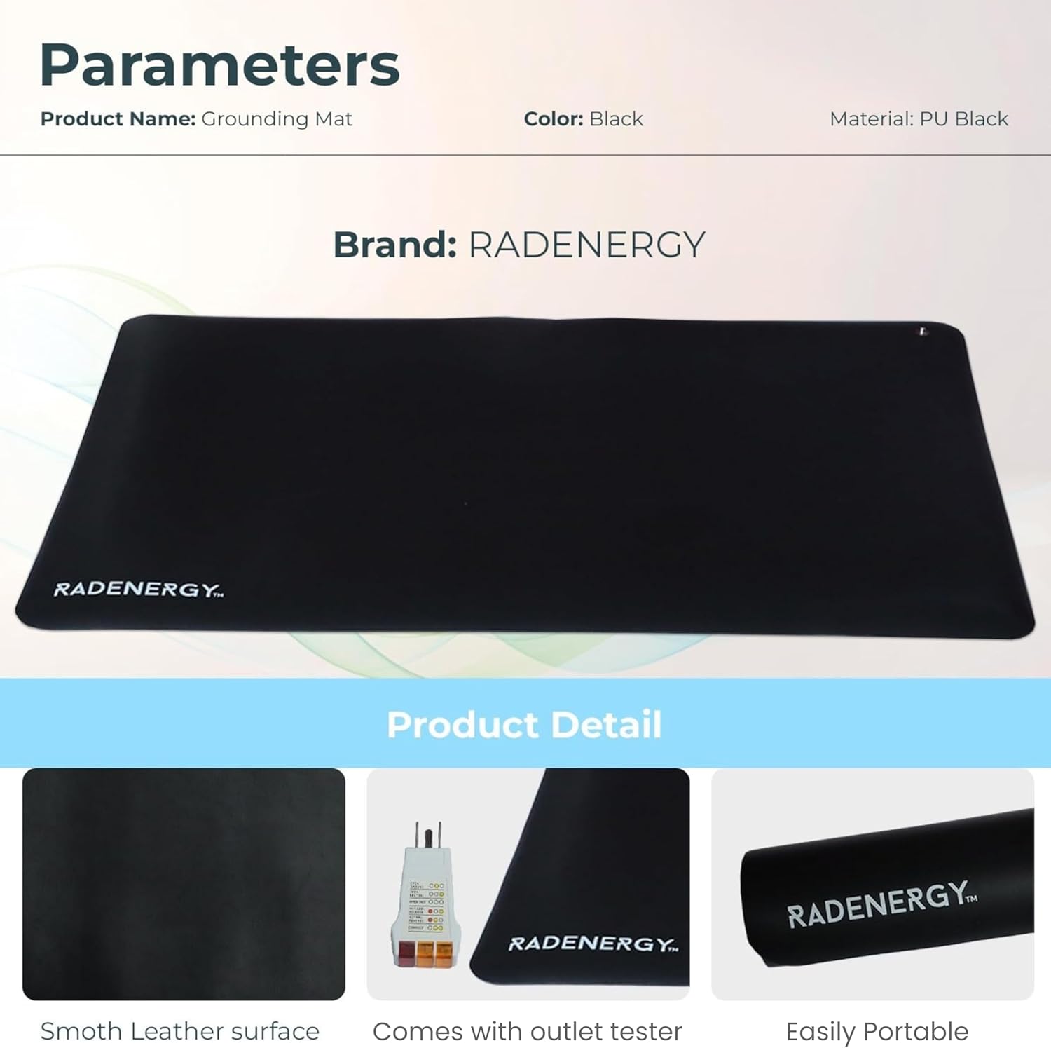 Grounding Mat for Feet – Indoor Earthing Pad for Desk, Bed, or Floor – Compact & Portable Grounding Mat Bed for Comfort, and Relaxation – Ideal Mats for Home, Office, or Travel – 60x40cm