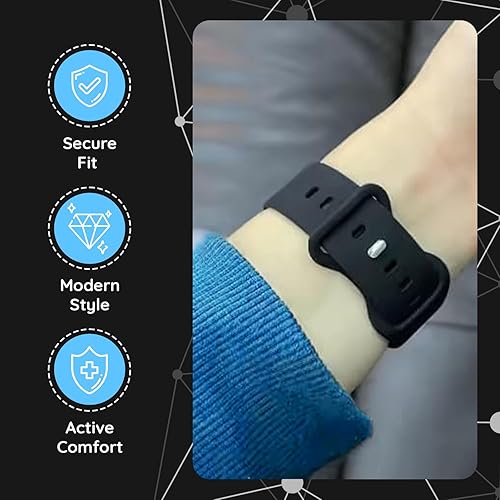 Shungite Silicone Bands Compatible with Apple Watch Band, Sport Wristbands Replacement Strap for iWatch Series 9 8 7 6 SE 5 4 3 2 1, Durable Strap for Women Men