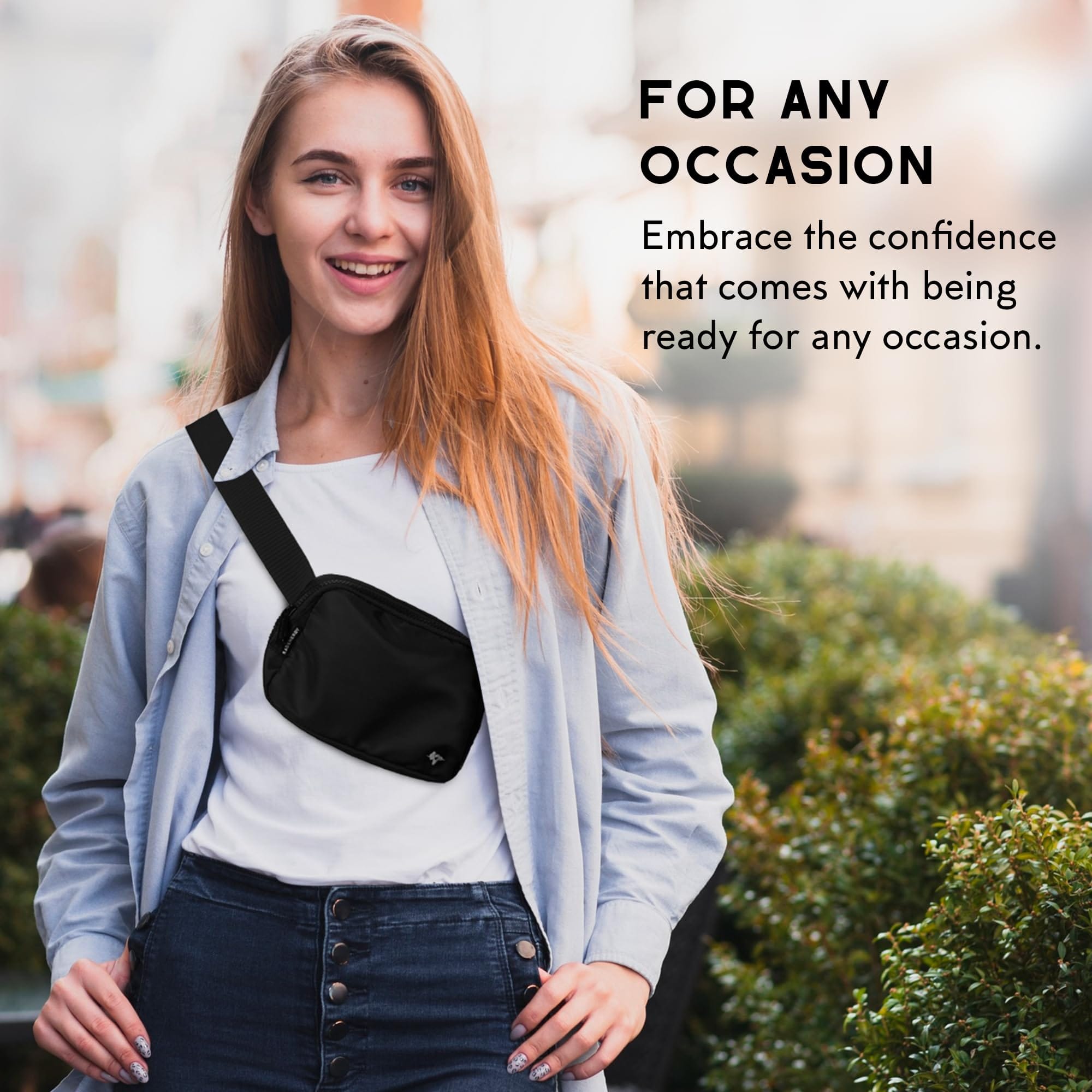 RFID Blocker Bag, Zipper Fanny Pack Nylon, Faraday Bags for Unisex, Disney Traveling Bag with Adjustable Strap