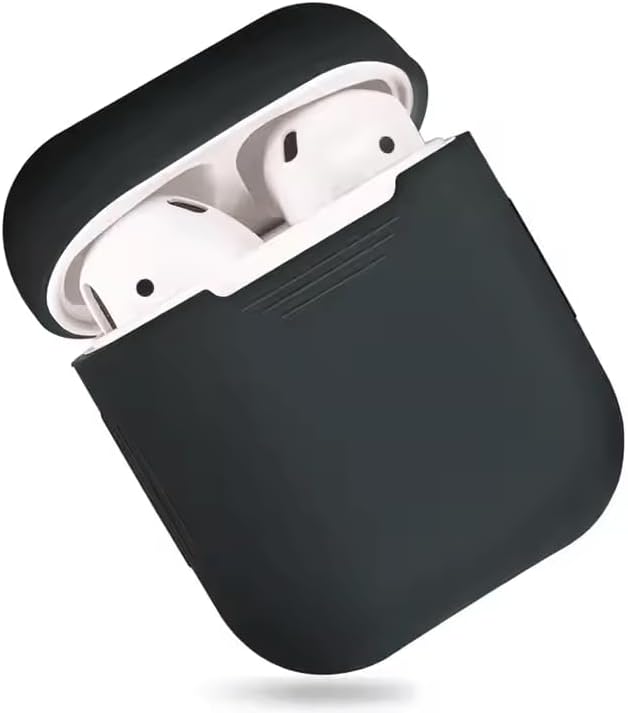 Shungite Silicone AirPods Case Cover with Keychain | Soft Protective Skin for Apple AirPods 2nd, 3rd, 4th Gen & Pro | Shockproof, Dustproof, Front LED Visible