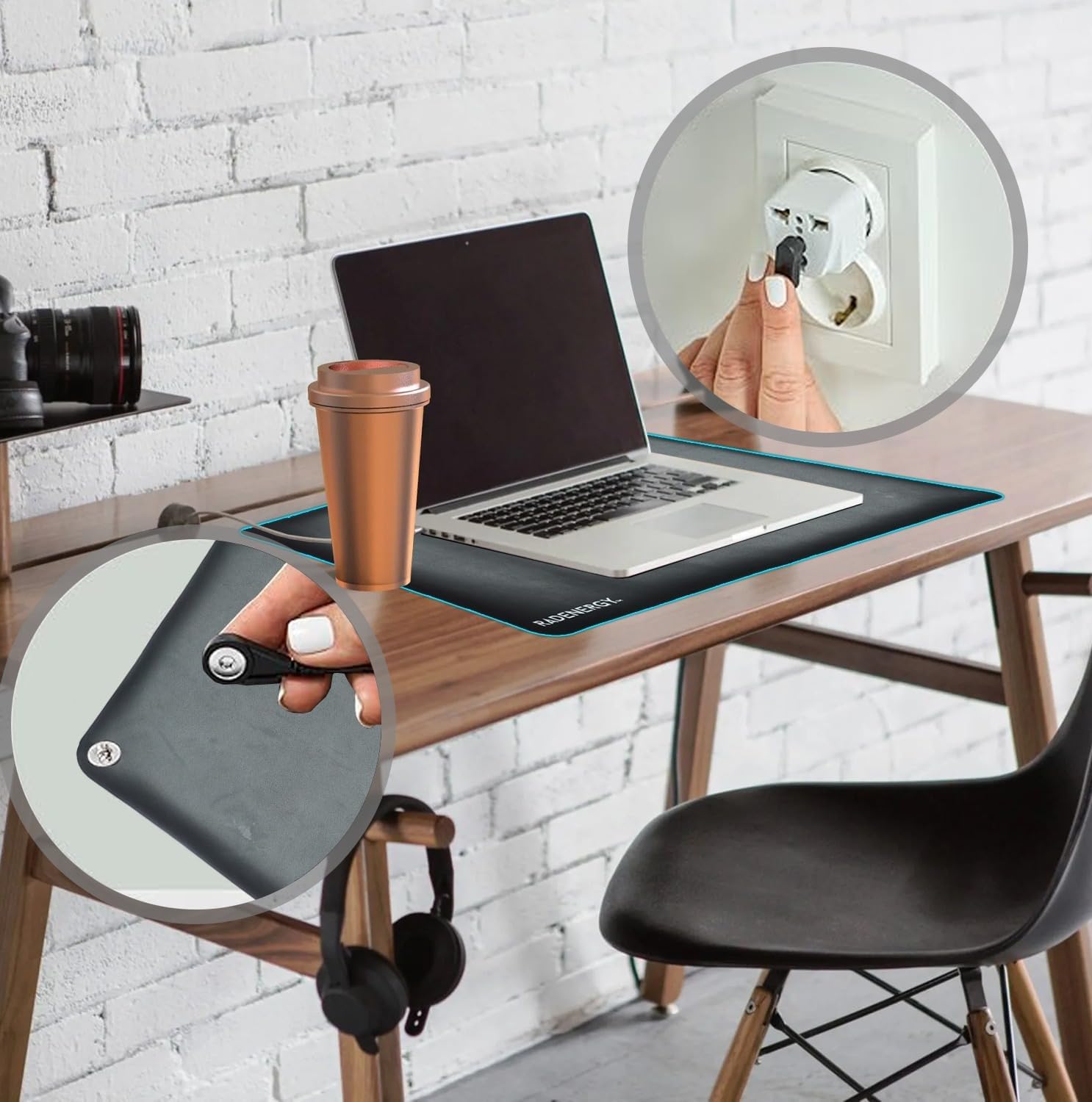 Grounding Mat for Feet – Indoor Earthing Pad for Desk, Bed, or Floor – Compact & Portable Grounding Mat Bed for Comfort, and Relaxation – Ideal Mats for Home, Office, or Travel – 60x40cm