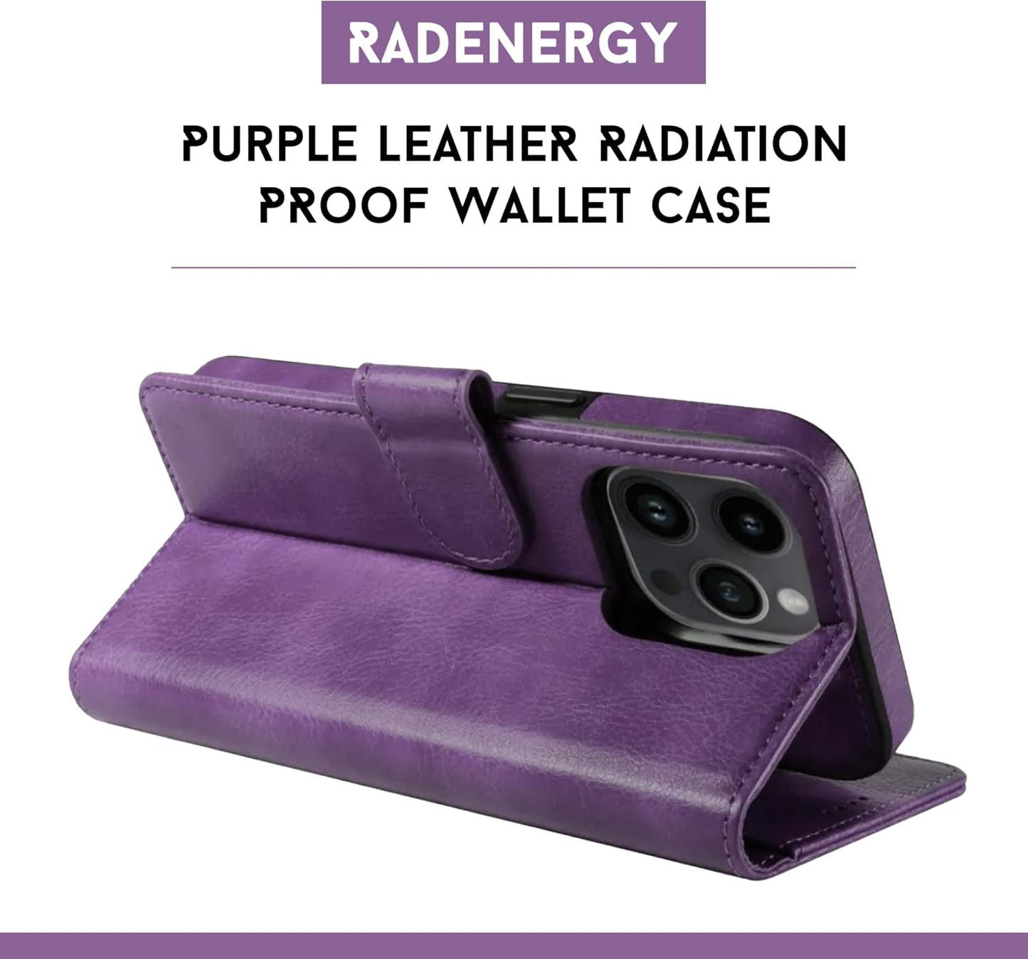 Purple Leather Radiation Proof Wallet Case
