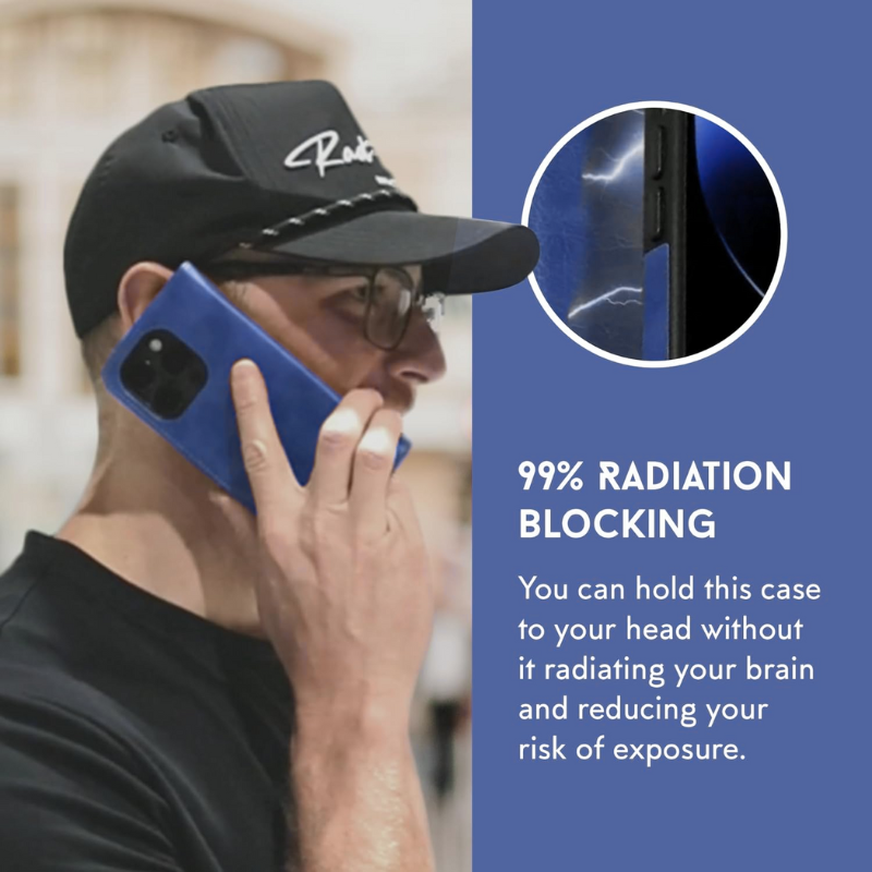 Radenergy EMF Protection Anti Radiation i-Phone Leather Flip Folio Case for i-phone, Genuine Leather Wallet Case/Cover with Card Holder & Stand Function