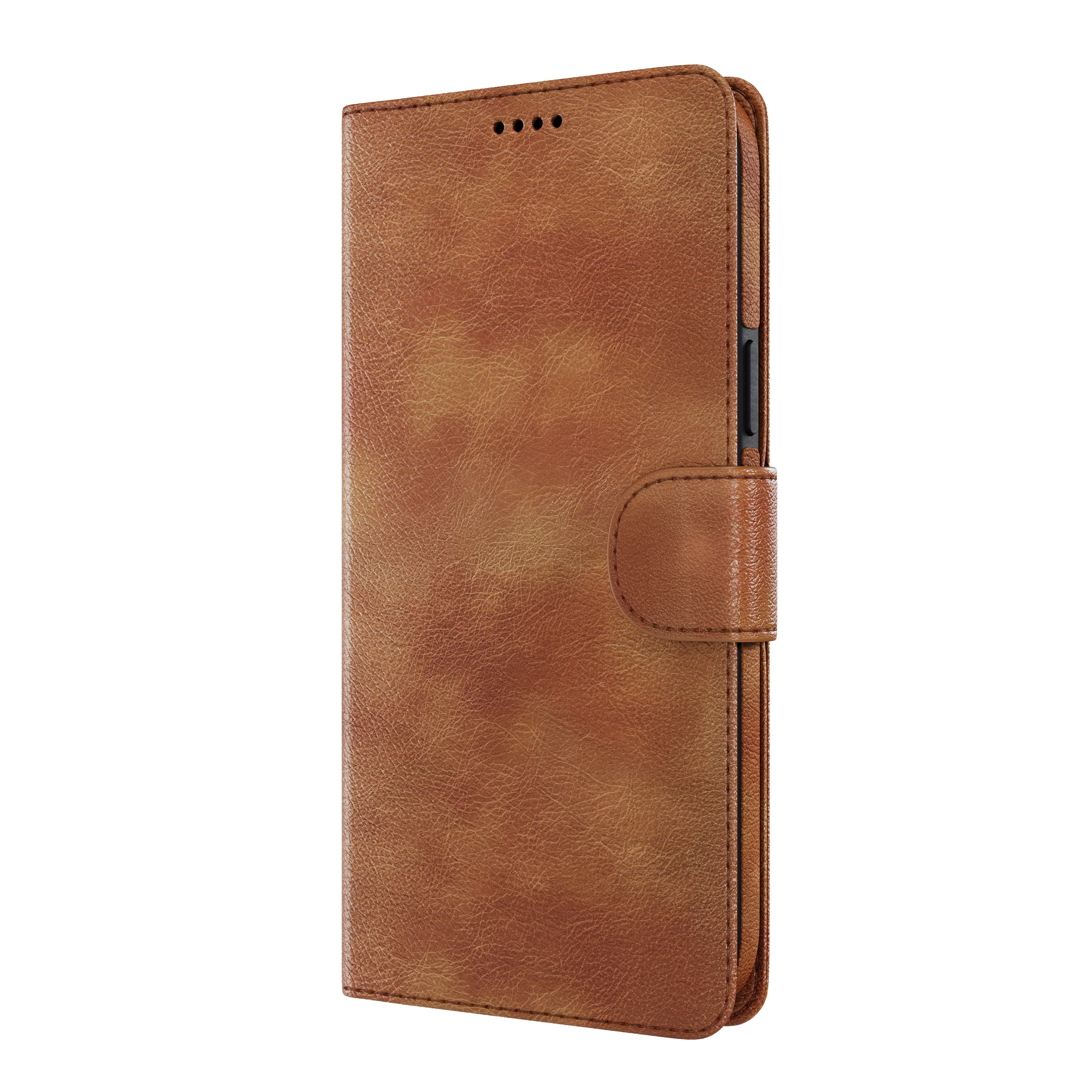 iPhone Brown EMF Blocking Vegan Leather Wallet Phone Case
