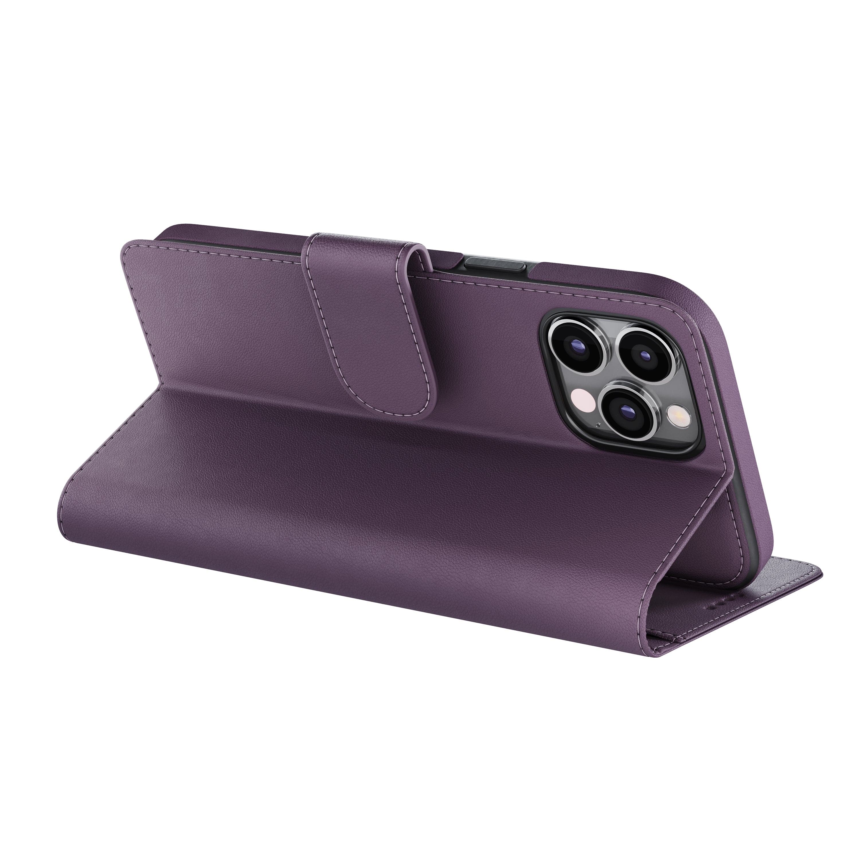 iPhone Purple EMF Blocking Vegan Leather Wallet Phone Case