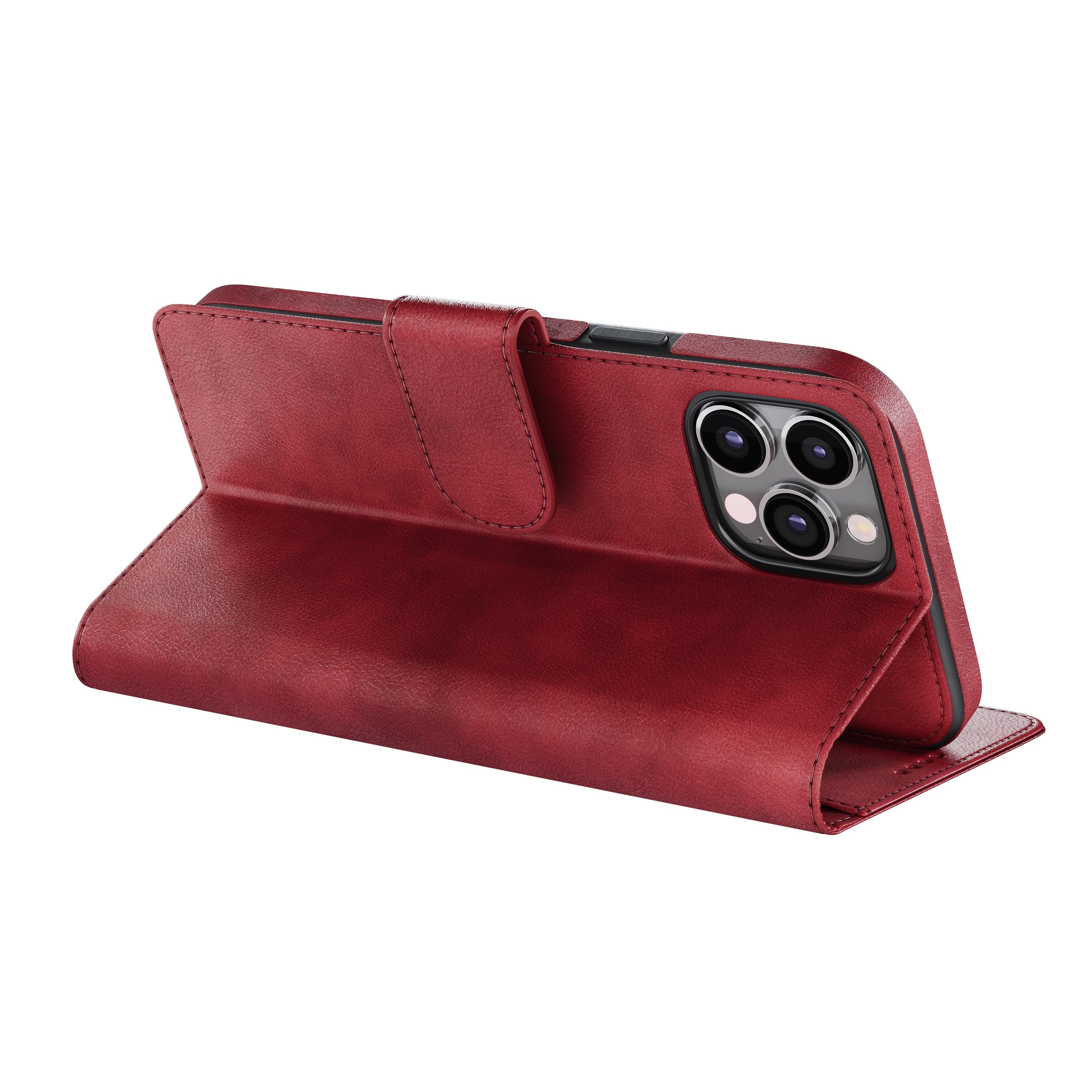 iPhone Red EMF Blocking Vegan Leather Wallet Phone Case