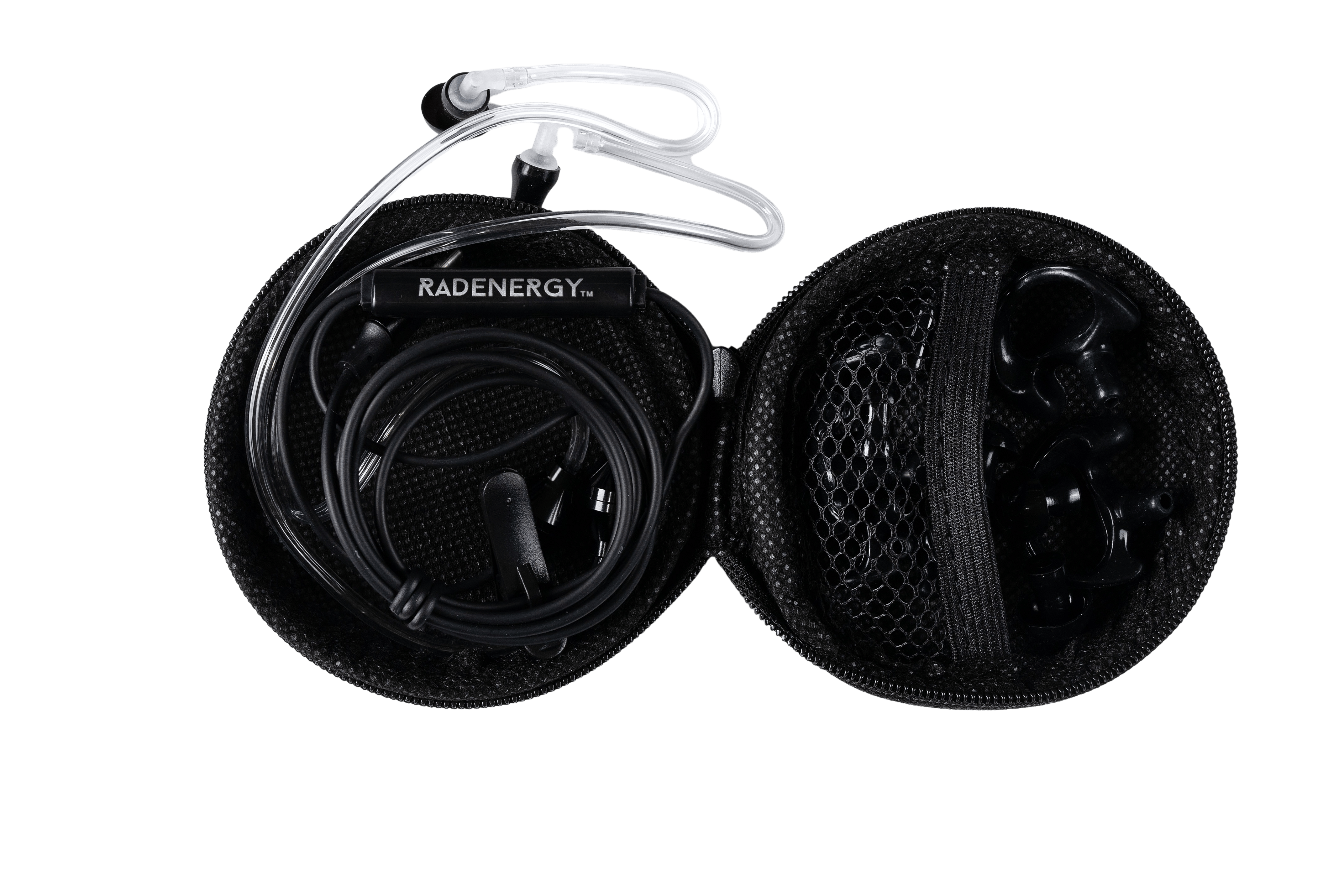 Airtube Headphones, EMF Free Earbuds, Air Tube Headphones with Zipper Bags, 3D Sound, Microphone Volume Control, for Work Meetings, Sleep, Gym, High Audio Quality Devices