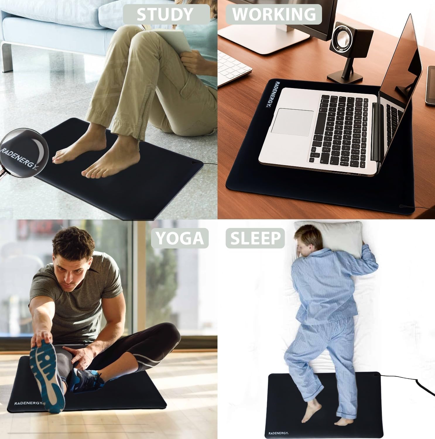 Grounding Mat for Feet – Indoor Earthing Pad for Desk, Bed, or Floor – Compact & Portable Grounding Mat Bed for Comfort, and Relaxation – Ideal Mats for Home, Office, or Travel – 60x40cm