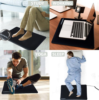 Grounding Mat for Feet – Indoor Earthing Pad for Desk, Bed, or Floor – Compact & Portable Grounding Mat Bed for Comfort, and Relaxation – Ideal Mats for Home, Office, or Travel – 60x40cm