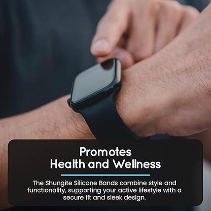 Shungite Silicone Bands Compatible with Apple Watch Band, Sport Wristbands Replacement Strap for iWatch Series 9 8 7 6 SE 5 4 3 2 1, Durable Strap for Women Men