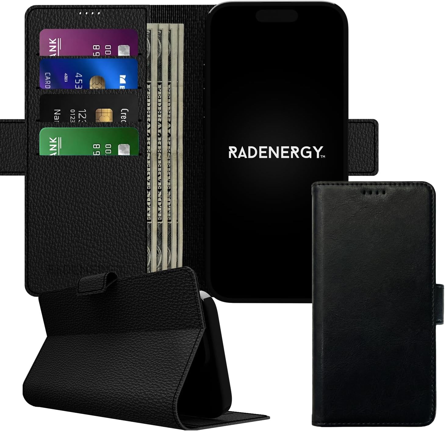 EMF Blocking Leather Wallet Case – RFID, Anti-Radiation Phone Cover