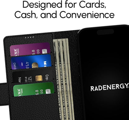 EMF Blocking Leather Wallet Case – RFID, Anti-Radiation Phone Cover