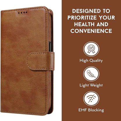 Brown Leather Radiation Proof Wallet Case