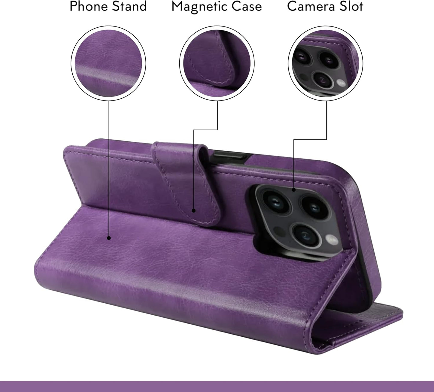 Purple Leather Radiation Proof Wallet Case