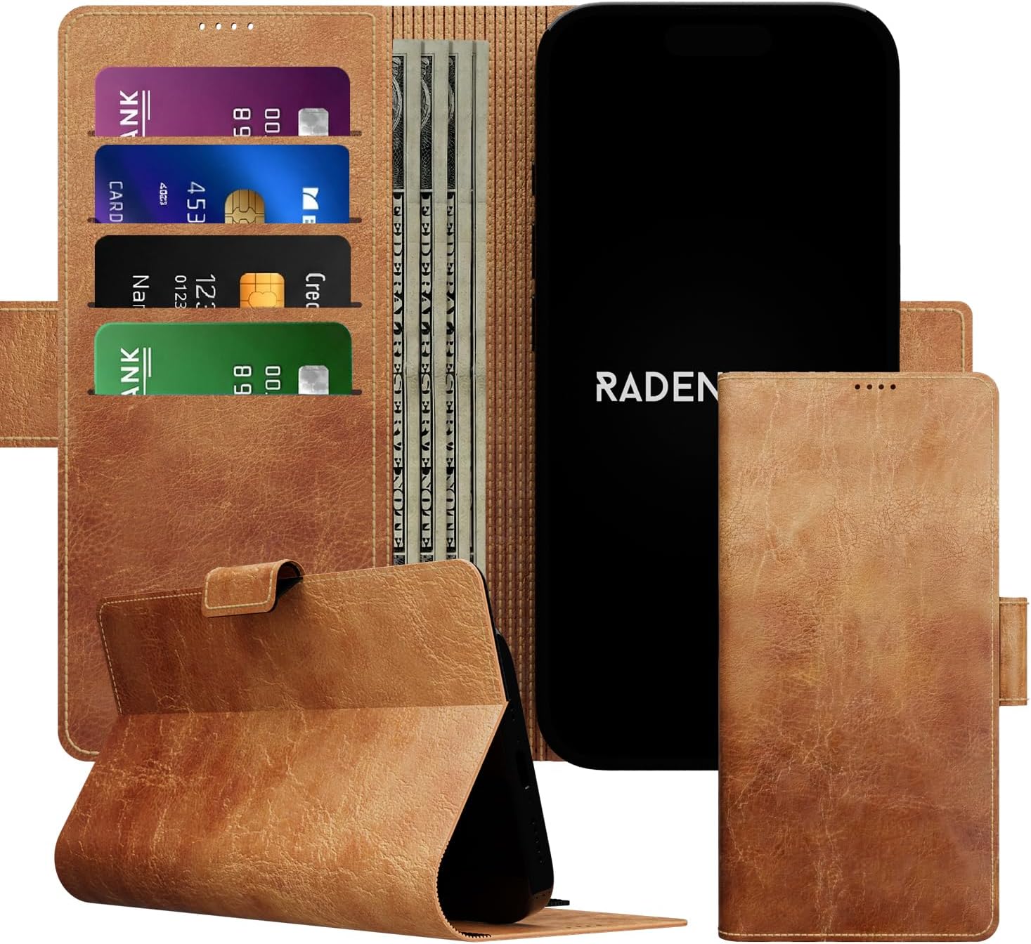 EMF Blocking Leather Wallet Case – RFID, Anti-Radiation Phone Cover