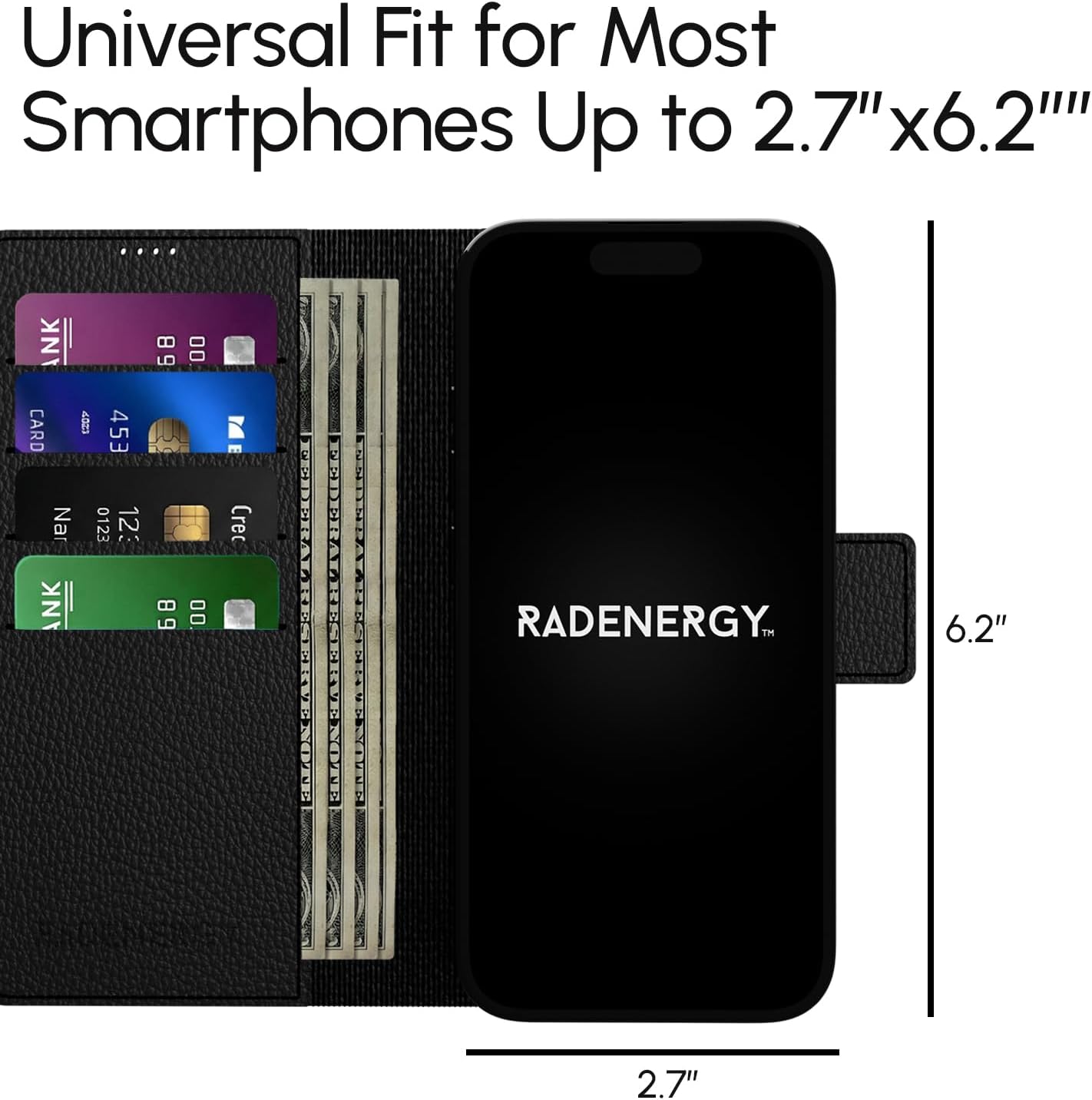 EMF Blocking Leather Wallet Case – RFID, Anti-Radiation Phone Cover