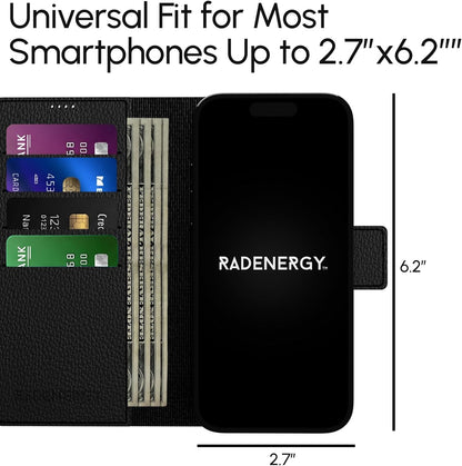 EMF Blocking Leather Wallet Case – RFID, Anti-Radiation Phone Cover