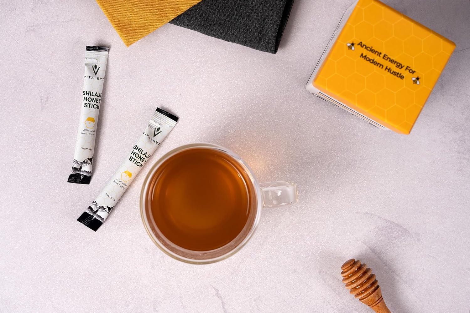 VITALRYZE Organic Himalayan Shilajit Honey Sticks with Organic Honey, Natural Vitality, Wellness Support & 85+ Trace Minerals, Easy to Use Shilajit Stick, 30 Individual Sticks