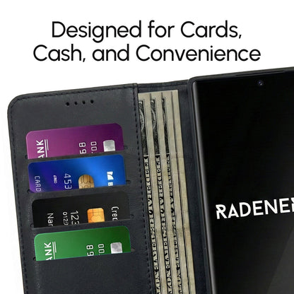 Samsung EMF-Blocking Vegan Leather Wallet Phone Case - Black