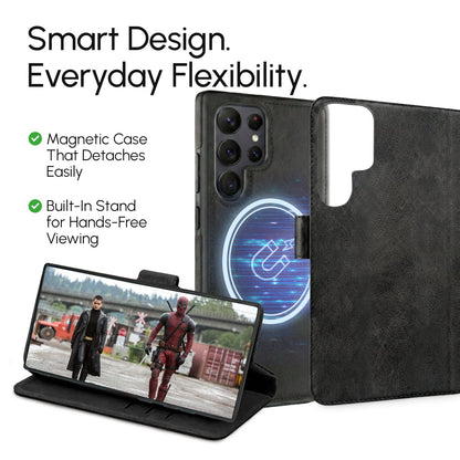 Samsung EMF-Blocking Vegan Leather Wallet Phone Case - Black