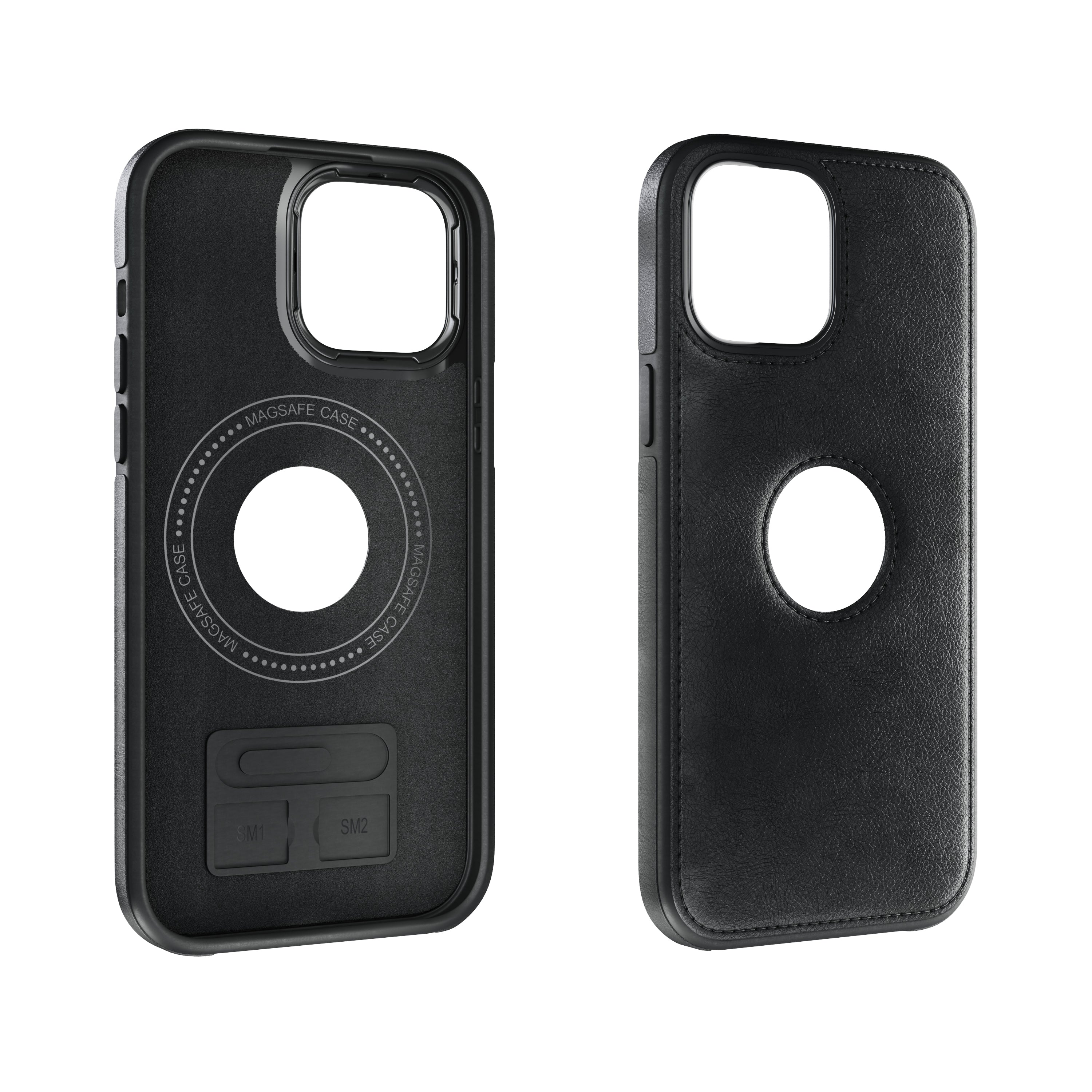 iPhone Black EMF Blocking Leather Wallet Phone Case
