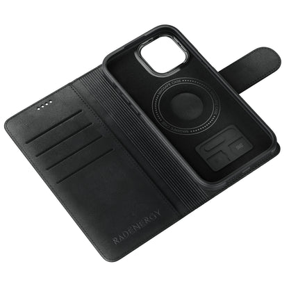 iPhone Black EMF Blocking Leather Wallet Phone Case
