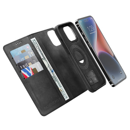 iPhone Black EMF Blocking Leather Wallet Phone Case