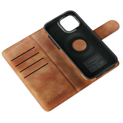 iPhone Brown EMF Blocking Leather Wallet Phone Case