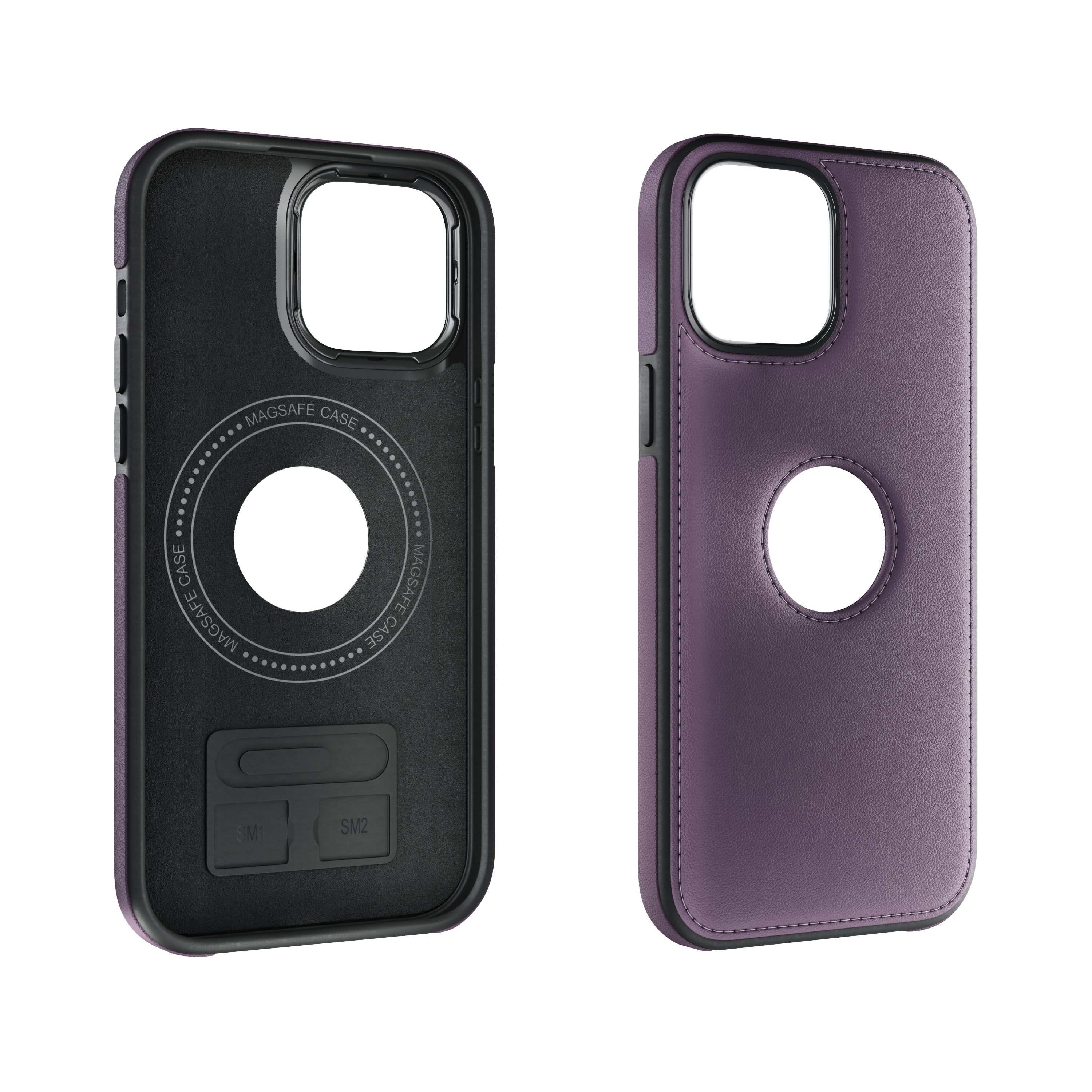 iPhone Purple EMF Blocking Leather Wallet Phone Case
