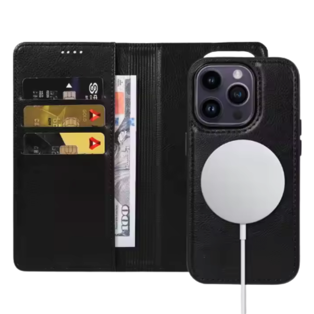 Black Leather Radiation Proof Wallet Case